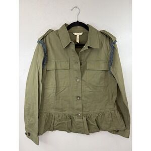 Matilda Jane Woman's Olive Shacket W Darling Back Embroidery‎ Size M